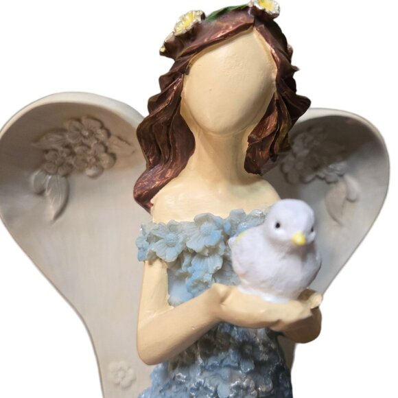 Angel Figurine Holding Dove Flower Dress 10 Inch Valerie Parr Hill QVC - Picture 5 of 16